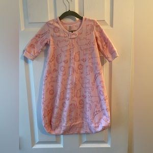 Pink safari animal fleece sleep sack